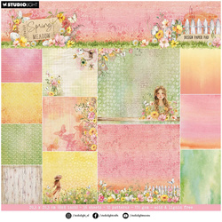 STUDIOLIGHT Set 36Blatt 20x20cm doppelseitig Scrapbooking Papier, Spring Meadow