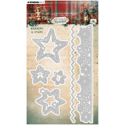 STUDIOLIGHT - Stanzform Präge Stanzschablone Cutting Die - Borders & stars border Schneeflocken Sterne