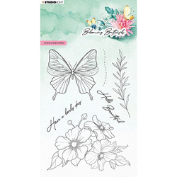 STUDIOLIGHT - Transparent Stempel - Anemone butterfly Blumen, Schmetterling