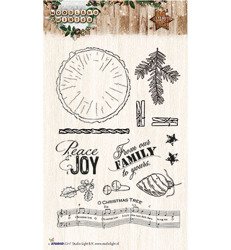 STUDIOLIGHT - Transparent Stempel - Woodland Winter, Holzscheibe, Kugel, Zweig