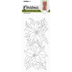 STUDIOLIGHT - Transparenten Stempel - Christmas Slimline Poinsettia, Poinsettie,