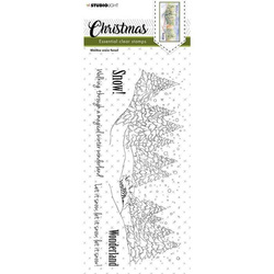 STUDIOLIGHT - Transparenten Stempel - Christmas Slimline Snow Forest,  Verschneiter Wald