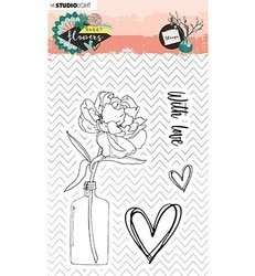 STUDIOLIGHT - Transparenten Stempel - Sweet Flowers, Blume in der Flasche