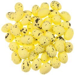 STYROPOREIER Ostern Dekoration Ostereier Eggs 50 Stück, 1.8x2.5 cm gelb