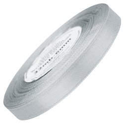 Satinband 12 mm - helles Silber - 32 lfm