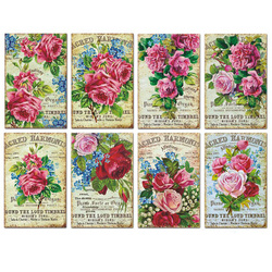 Satz Papiere 11x7 cm - Viktorianische Rosen