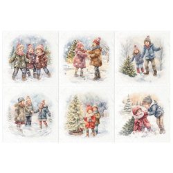 Scrapbooking-Bastelpapier-Set reis - ITD - RSM130 Kinder Weihnachtsbaum Schnee