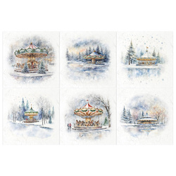 Scrapbooking-Bastelpapier-Set reis - ITD - RSM132 Karussell Winter Schnee