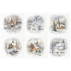 Scrapbooking-Bastelpapier-Set reisfeld - ITD - RSM134 Kirche Winter