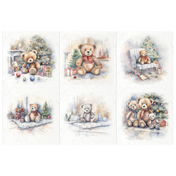 Scrapbooking-Bastelpapier-Set reisfelder - ITD - RSM138 Teddybären unter dem Weihnachtsbaum