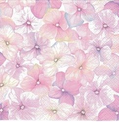 Serwetka 33x33cm - Pink Hydrangea Pattern