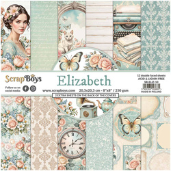 Set 12 Blatt 20x20 doppelseitig Scrapbooking Papier - SCRAPBOYS - Elizabeth