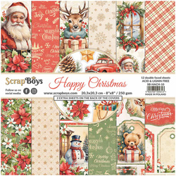 Set 12 Blatt 20x20 doppelseitig Scrapbooking Papier - SCRAPBOYS - Happy Christmas