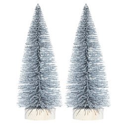 Silberne Glitzer-Weihnachtsbäume 8 cm - 2 Stück