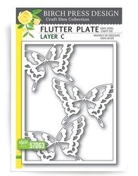 Stanzform Präge Stanzschablone Cutting Die - Birch Press Design - Flutter Plate C Rahmen mit Schmetterlingen