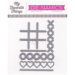 Stanzform Präge Stanzschablone Cutting Die - Die-namics - Tic Tac Toe / Rad und Kreuze