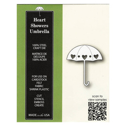 Stanzform Präge Stanzschablone Cutting Die - Poppystamps - Heart Showers Umbrella