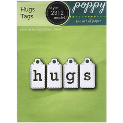 Stanzform Präge Stanzschablone Cutting Die - Poppystamps - Hugs Tags mit Stickerei
