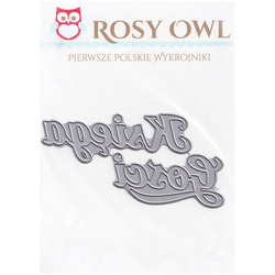 Stanzform Präge Stanzschablone Cutting Die - Rosy Owl - Gästebuch - Inschrift
