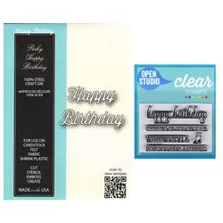 Stanzform Präge Stanzschablone Cutting Die+Stempel - Memory Box - Freche Glückwünsche zum Geburtstag