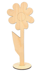 Stehende Blume aus Holz mit Ständer 26cm Dekor