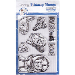 Stempel - Whimsy Stamps - Baked with Love - Mädchen, Backwaren
