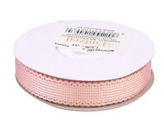 Stoffband mit Glitzer rosa 12mm x 9m