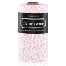 Sznurek Cotton Candy Divine Twine - 1m - Whisker Graphics - wata cukrowa - biało-różowy