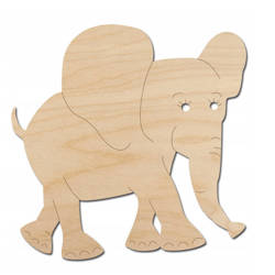UNTERSETZER aus Holz Handwerk Dekoration Dekor 10 x 10 cm - Elefant