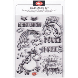 VIVA DECOR Transparent Stempeln Set Motivstempel Clear Stamps -  Einhorn Unicorn