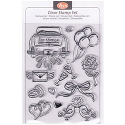 VIVA DECOR Transparent Stempeln Set Motivstempel Clear Stamps - Hochzeit