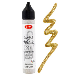 VIVA DECOR Wachs Pen - Gold Glitter - Kerzenwachs-Stift