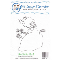 WHIMSY STAMPS Gummistempel Motivstempel - The Little Bird - Mädchen und Vogel