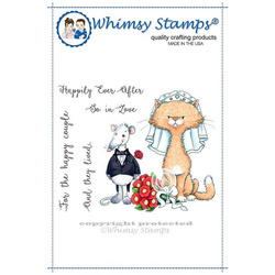 WHIMSY STAMPS - Gummistempel Motivstempel Wedding the Odd Couple - Katze und Maus, Hochzeit