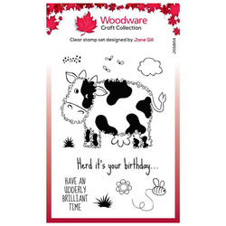 WOODWARE Transparent Stempeln Set Motivstempel Clear Stamps - Fuzzie friends Connie the cow