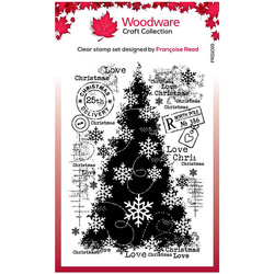 WOODWARE Transparent Stempeln Set Motivstempel Clear Stamps - Snow Frosted Tree Weihnachtsbaum
