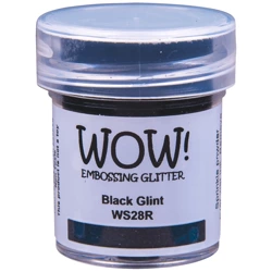 WOW! Embossingpulver mit Glitzer Embossingpuder Einbrennpulver 15ml, Black Glint WS28R