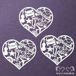 WYCINANKA - Dekorpappe Die Cut Chipboard - FOR SOMEONE SPECIAL - Hearts especially For You Vorlage 2