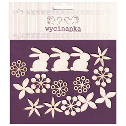 WYCINANKA - Dekorpappe Ostern 2015 -Set, Häschen, Blumen