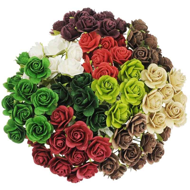 Rosen Geoffnete 10mm 50 Stk Scrapbooking Maulbeerpapier Blumen Weihnachten Mix Scrapon De Shop