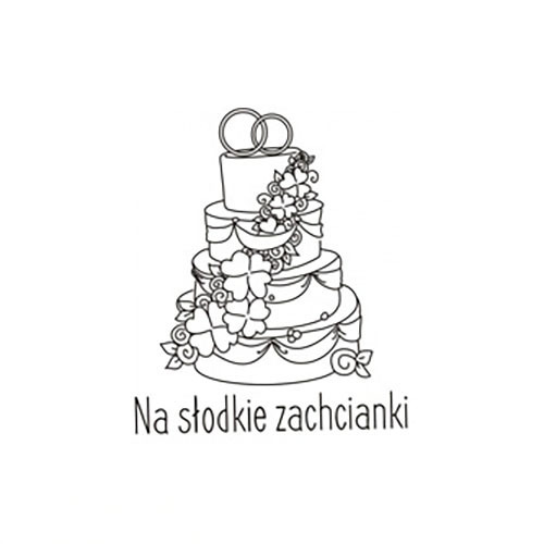  AGATERIA - Transparent Stempel Motivstempel Clear Stamp -Wedding cake, Hochzeitstorte + Untertitel PL