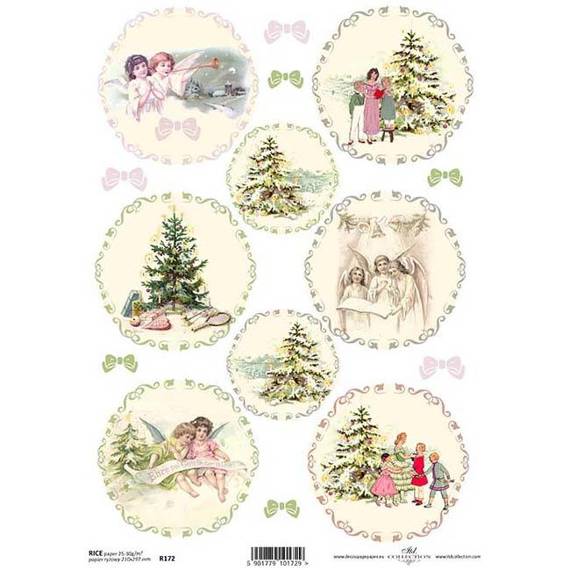 	ITD Reispapier Decoupage Bastelpapier Softpapier Serviettentechnik, Weihnachten