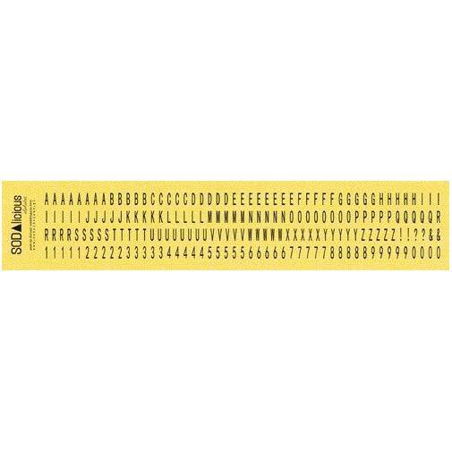  SODAlicius 5x30 cm Scrapbooking Papier Streifen, WorldAlfabet (yellow) 