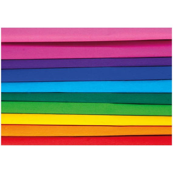  Seidenpapier Geknittertes 50x200cm - Mix 10 Farben Regenbogen