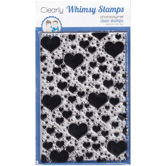  WHIMSY STAMPS Transparent Stempel Motivstempel Clear Stamp - Hearts Background - Hintergrund Herzen