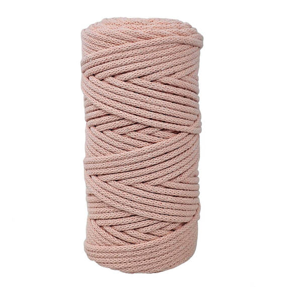 100m Baumwollkordel 5mm Seil aus Baumwolle mit Polyester Kern/Deko Schnur - lachsfarben