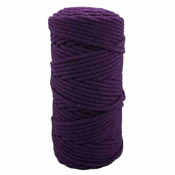 100m Baumwollkordel 5mm Seil aus Baumwolle mit Polyester Kern/Deko Schnur - violett