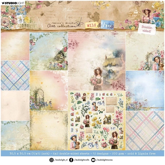 30.5x30.5 doppelseitig Scrapbooking Papier - Studio Light - Wild & Free