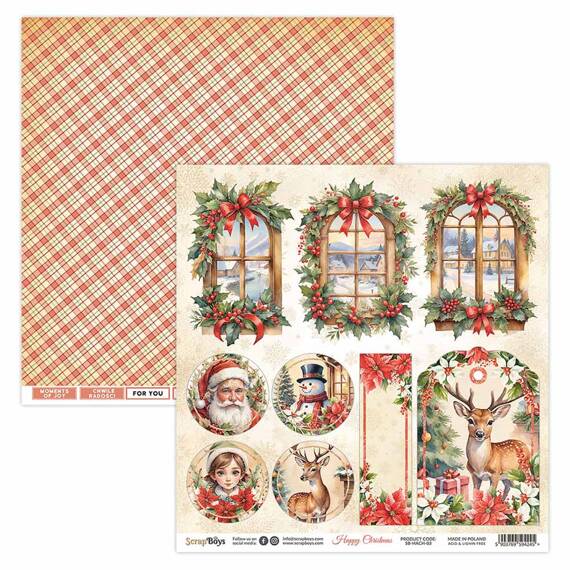 30x30cm doppelseitig Scrapbooking Papier - SCRAPBOYS - Happy Christmas 03