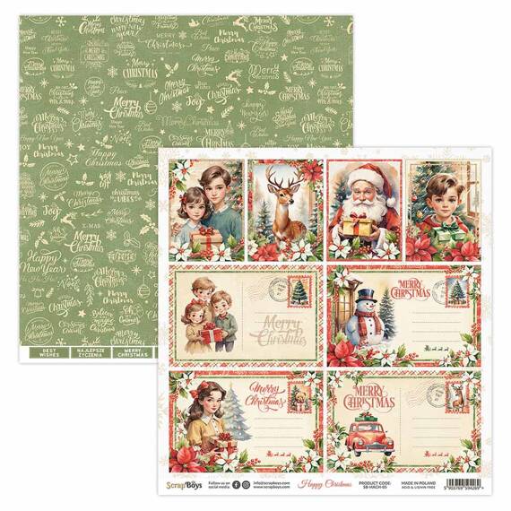 30x30cm doppelseitig Scrapbooking Papier - SCRAPBOYS - Happy Christmas 05